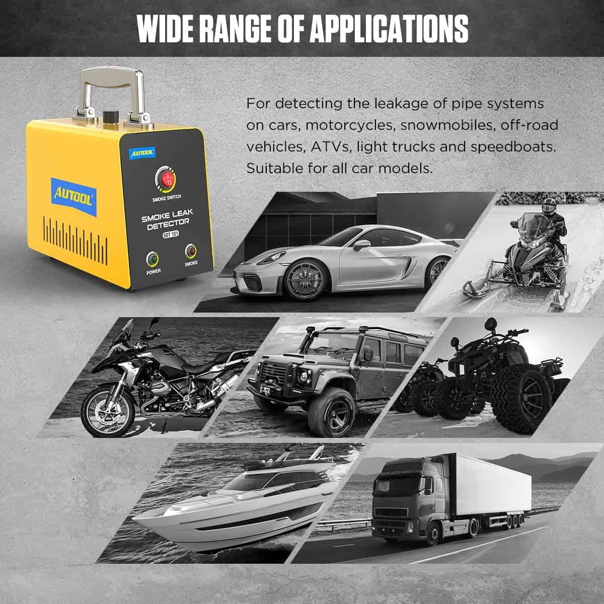 AUTOOL Automotive Smoke Machine Leak Detector, Detector de - Imagen 3