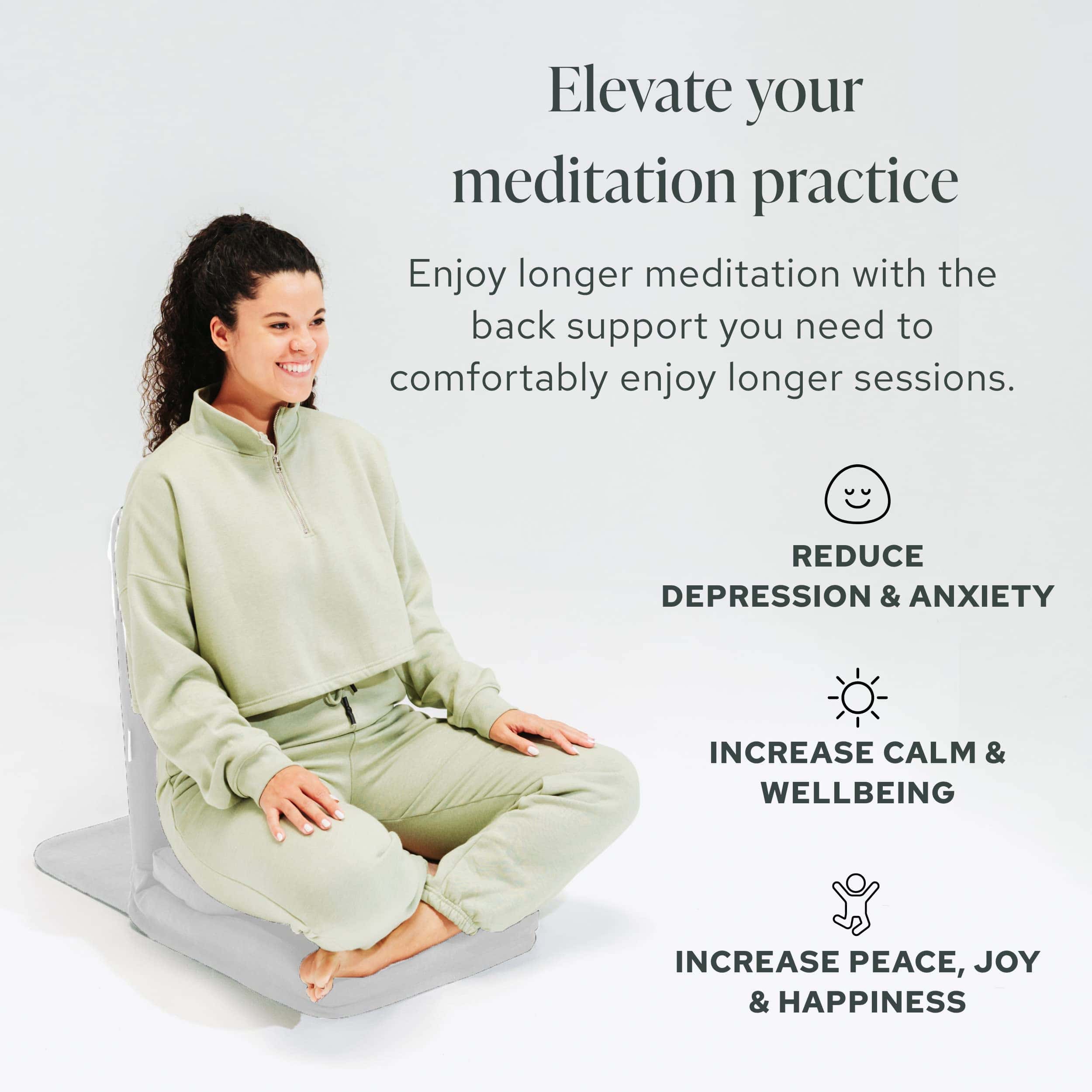 Silla de Meditación Plegable Mindful Modern -Blanco Clásico - Imagen 8