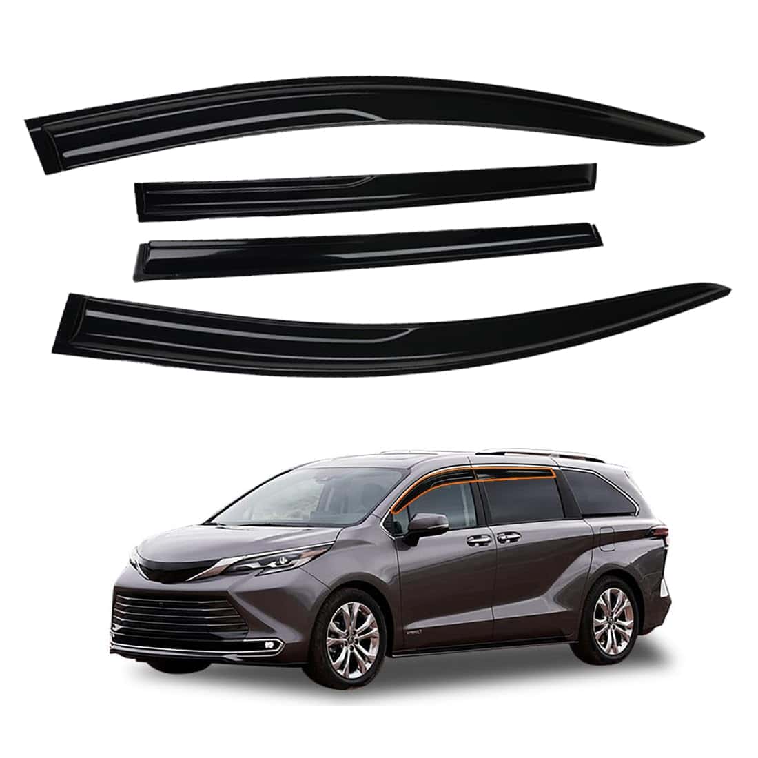 Deflectores de lluvia para ventanas laterales con cinta FIT