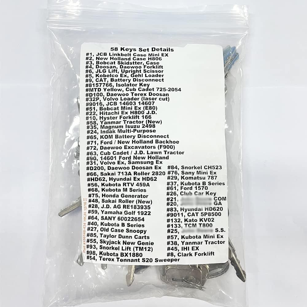 58 Pcs Conjunto de Llaves de Encendido para Equipos Pesados - Imagen 7