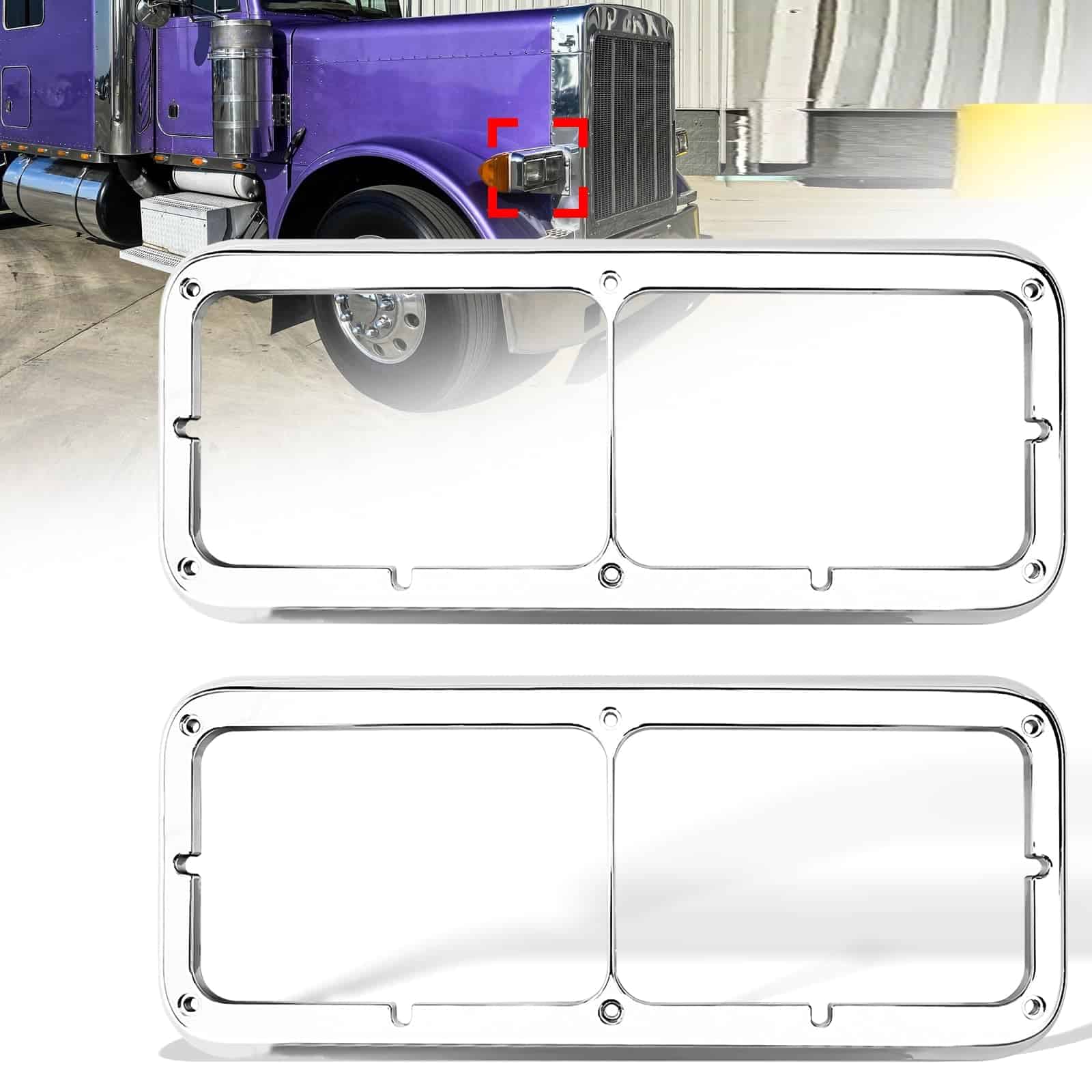 Embellecedor de Faro Cromado para Kenworth T400 T600 T800