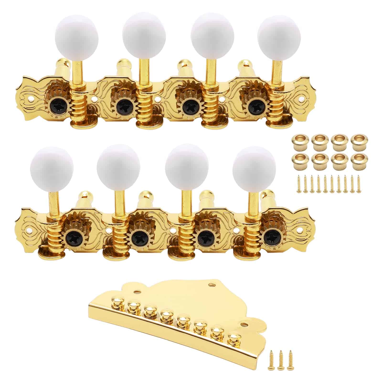 Unxuey Guitar Machine Heads Knobs 8 String Metal Triangle