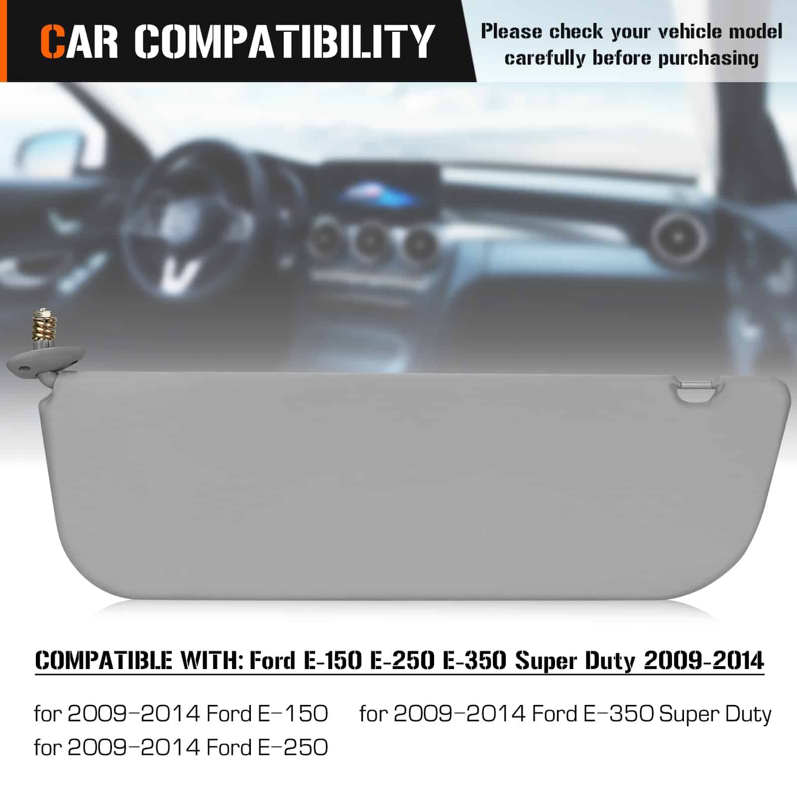 Visera Solar para Ford E150 E250 E350 Super Duty 2009-2014, - Imagen 3