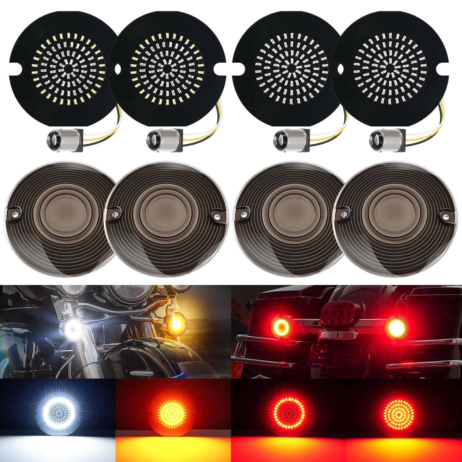 ANONEMOTO 2024 Brillo 3 1/4" Luces LED de Señal de Giro