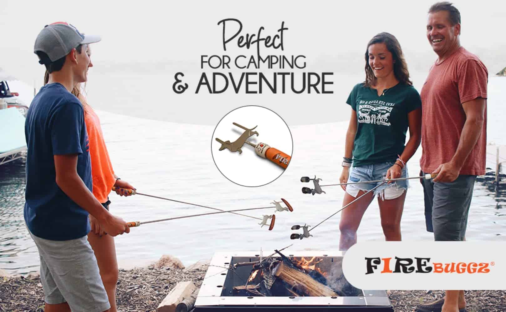 FIREBUGGZ Smores Skewers - Pinchos telescópicos para asar - Imagen 3