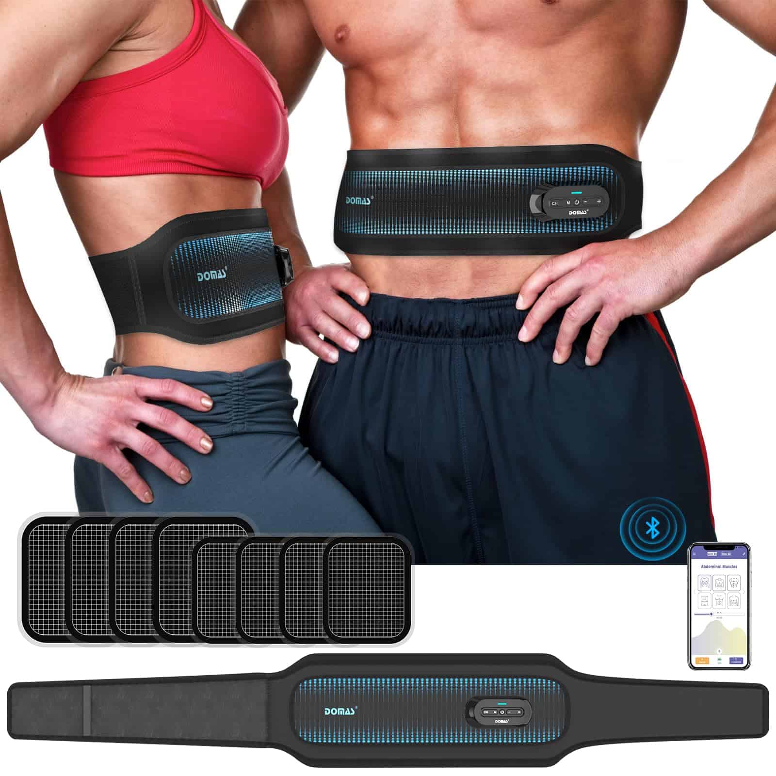 DOMAS Estimulador Muscular Inalámbrico Tonificador de Abs-