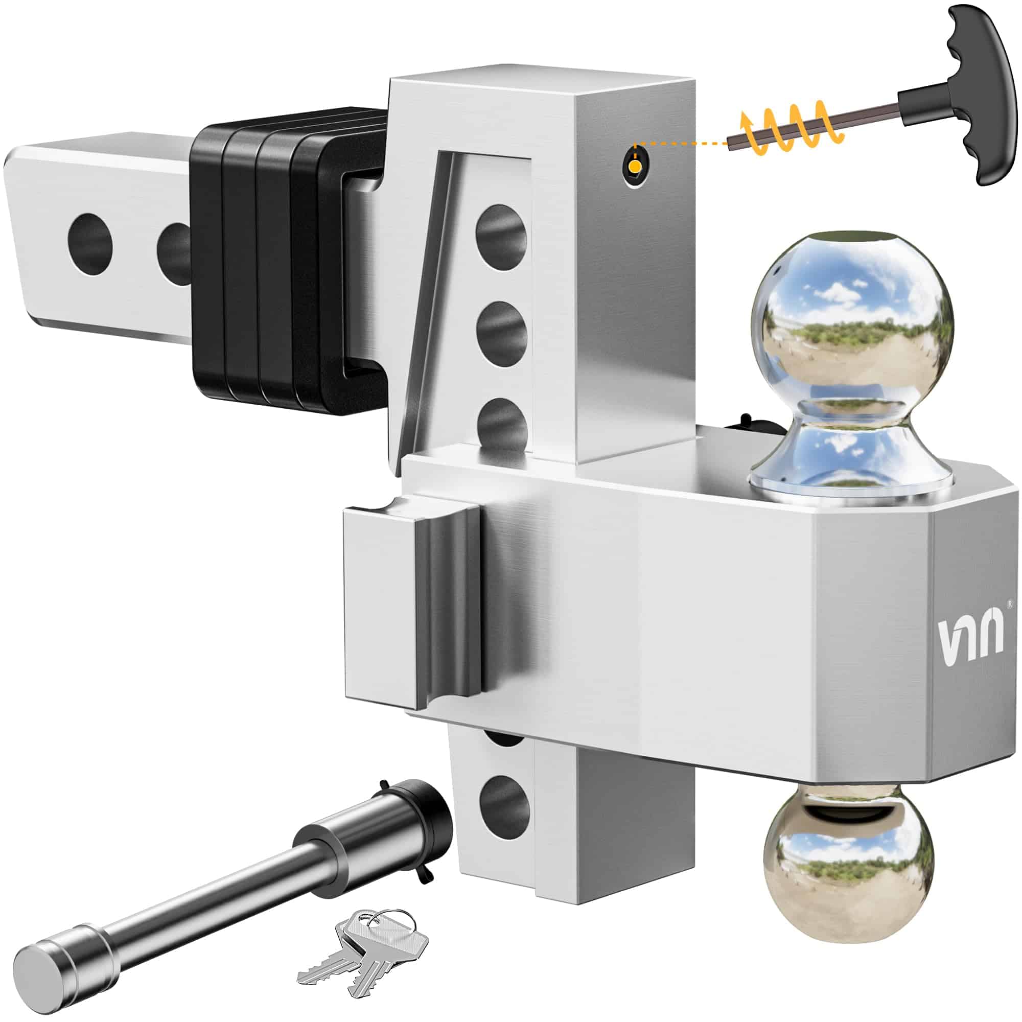 Enganche de remolque ajustable VNN con caída de 6 pulgadas