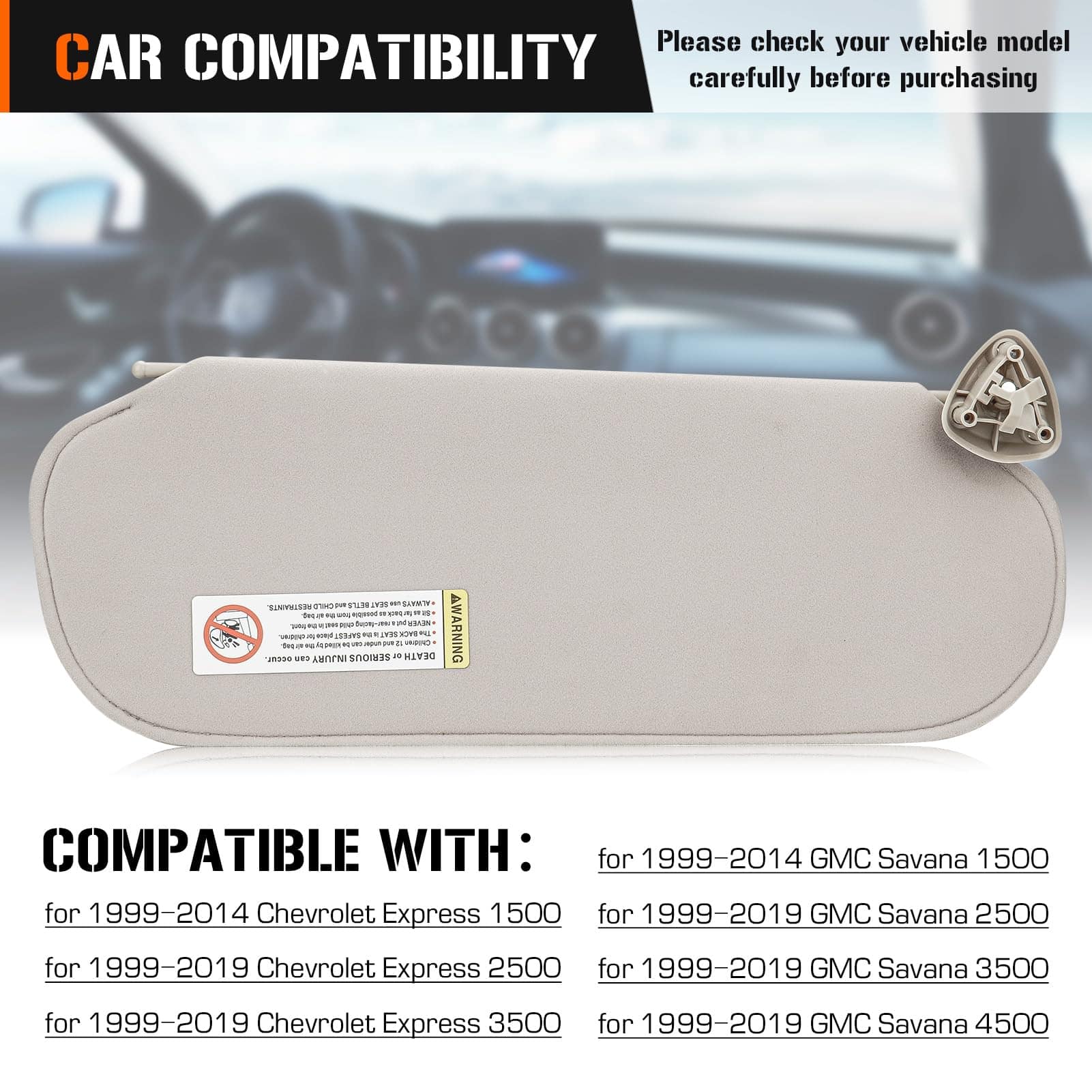 Visera solar izquierda y derecha para Chevy Express & GMC - Imagen 3