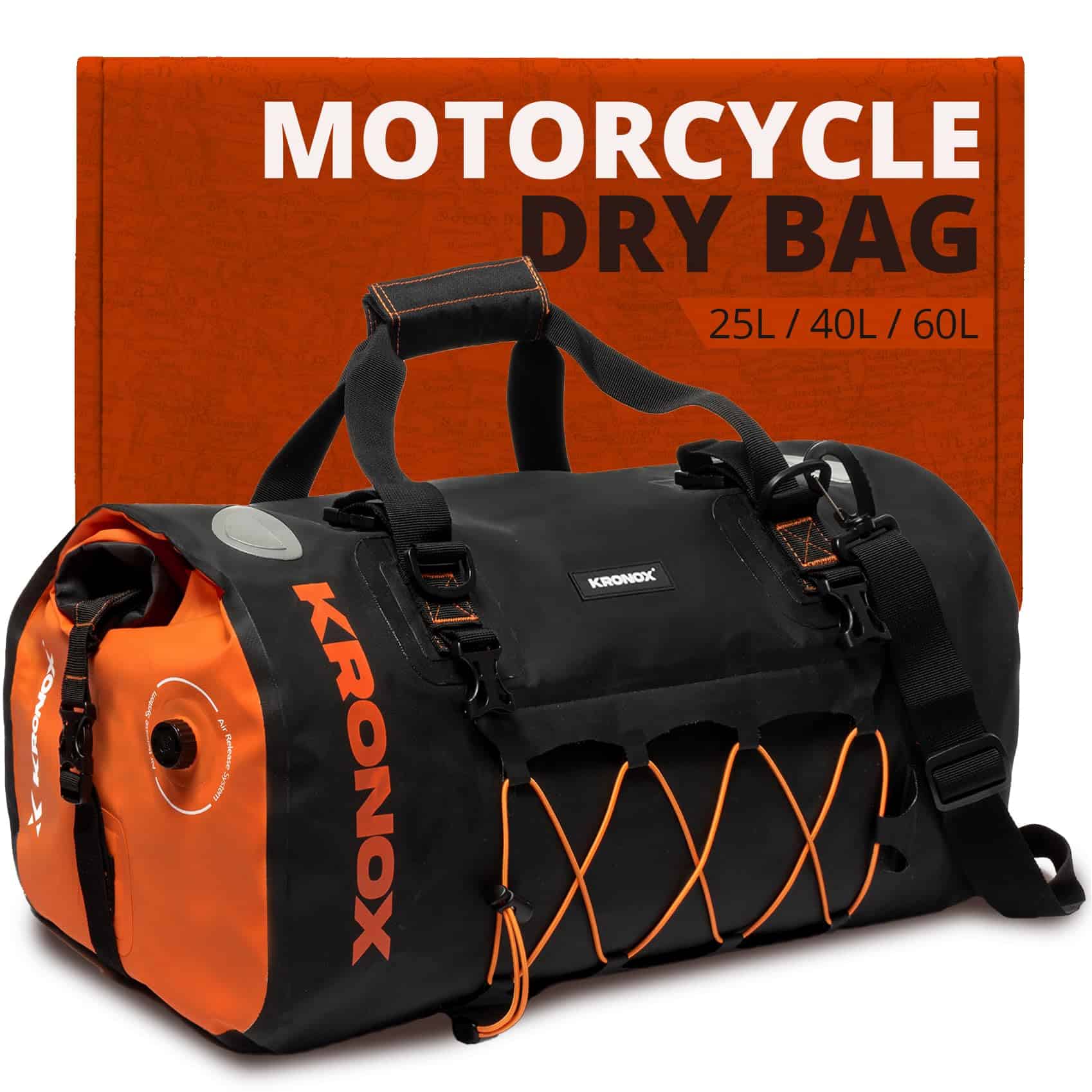 Bolsa Duffle Impermeable para Motocicleta KRONOX, 60L Negro