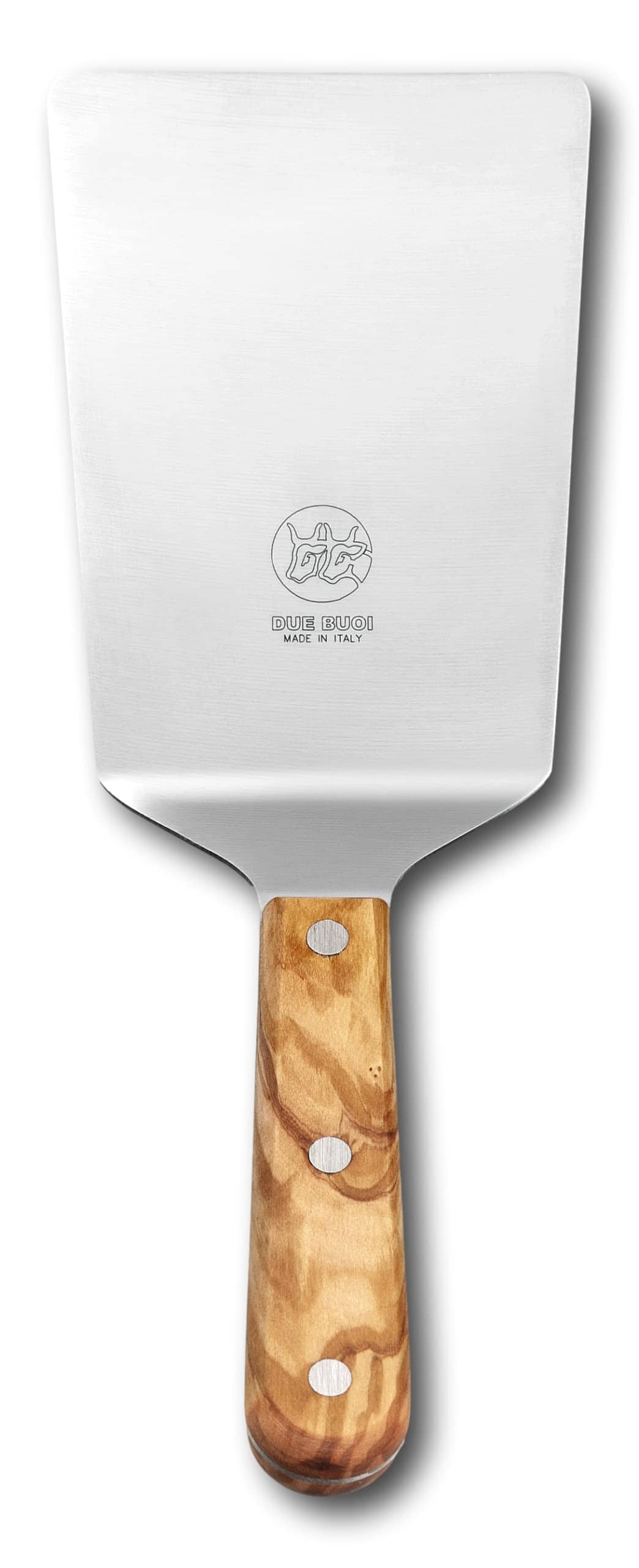 Espátula Ancha de Madera de Olivo DUE BUOI con Remaches de