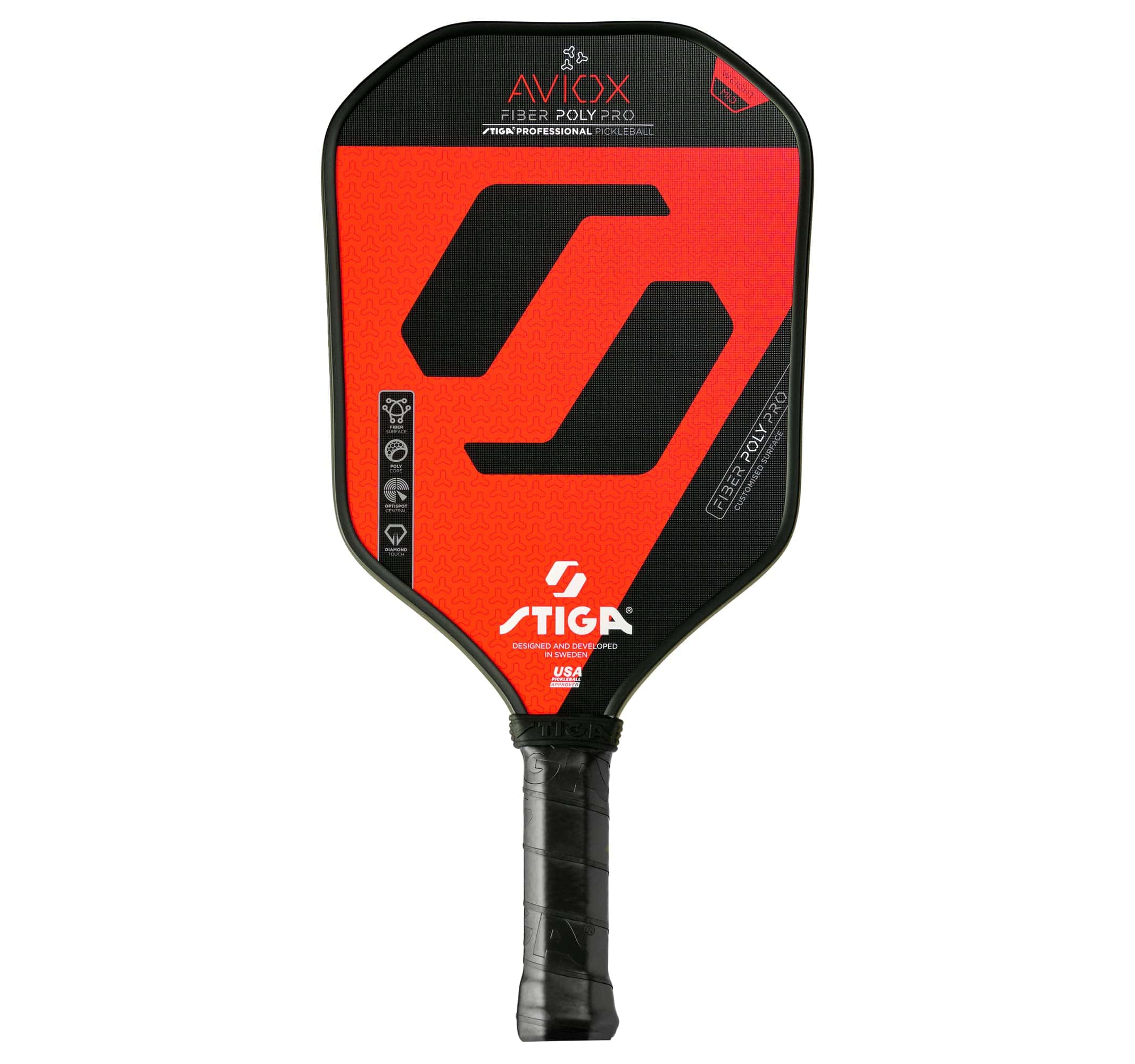 Paleta de Pickleball STIGA Aviox Fiber Poly Pro -Rojo