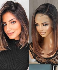 Pelucas GLAM21USA Frontal de Encaje HD Bob Recto 13X6
