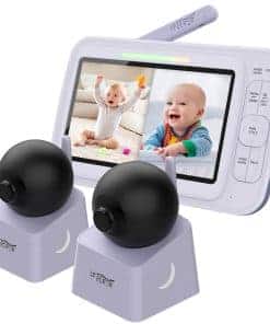 Monitor de Bebé LEREVE Low EMF 5" HD con 2 Cámaras,
