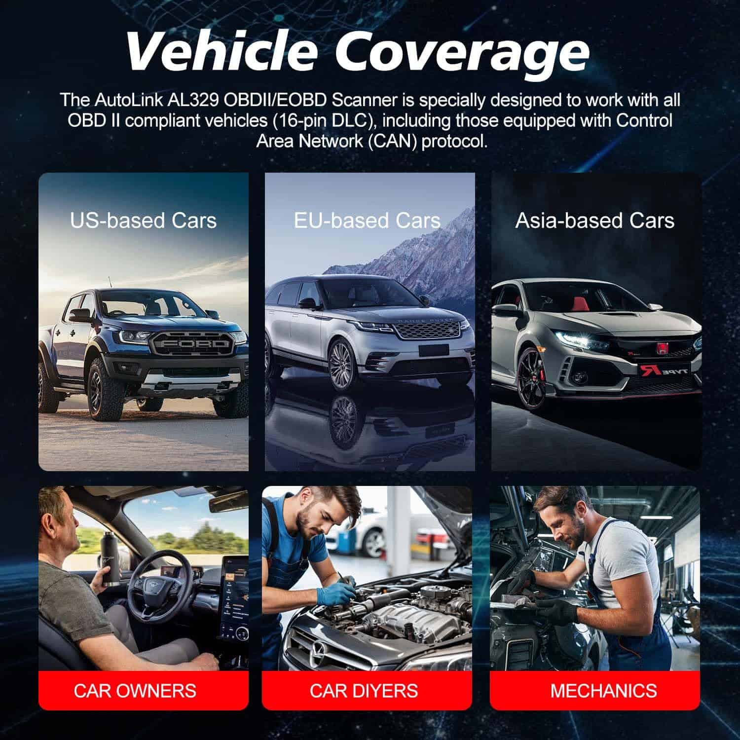 Autel OBD2 Scanner AL329, Actualizado AutoLink AL319, Auto - Imagen 7