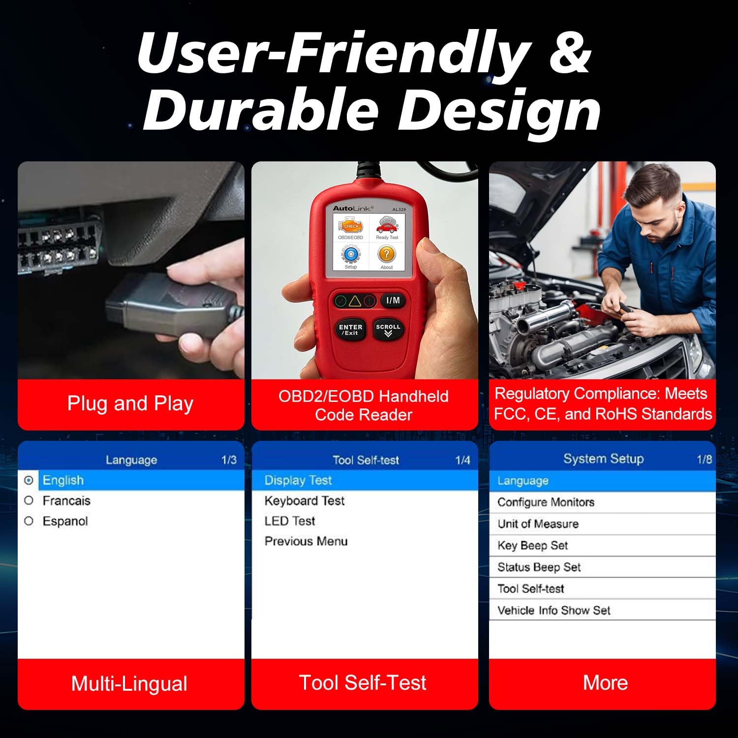 Autel OBD2 Scanner AL329, Actualizado AutoLink AL319, Auto - Imagen 6