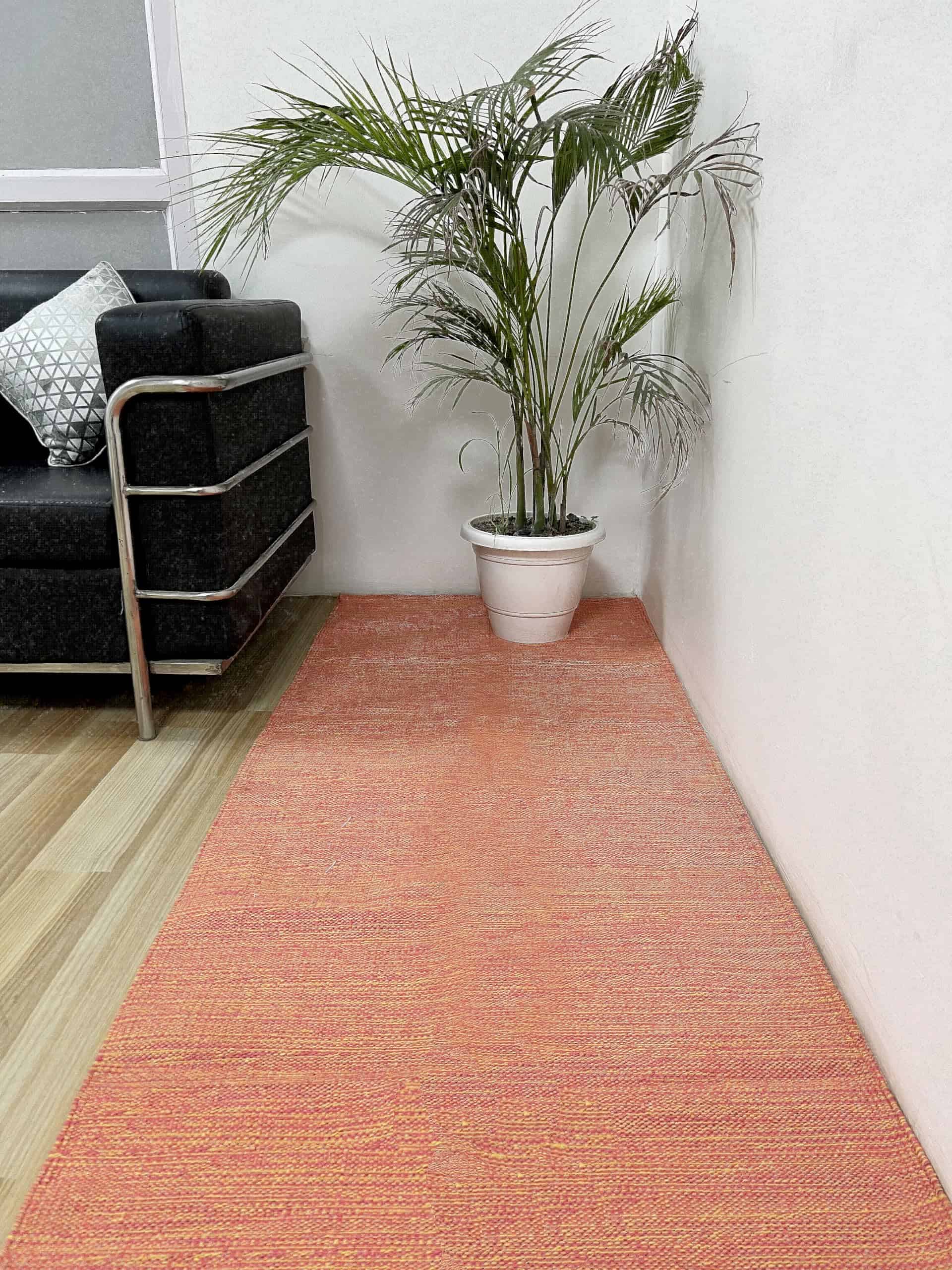 Tapete de Yoga de Algodón Hecho a Mano -Naranja - Imagen 7