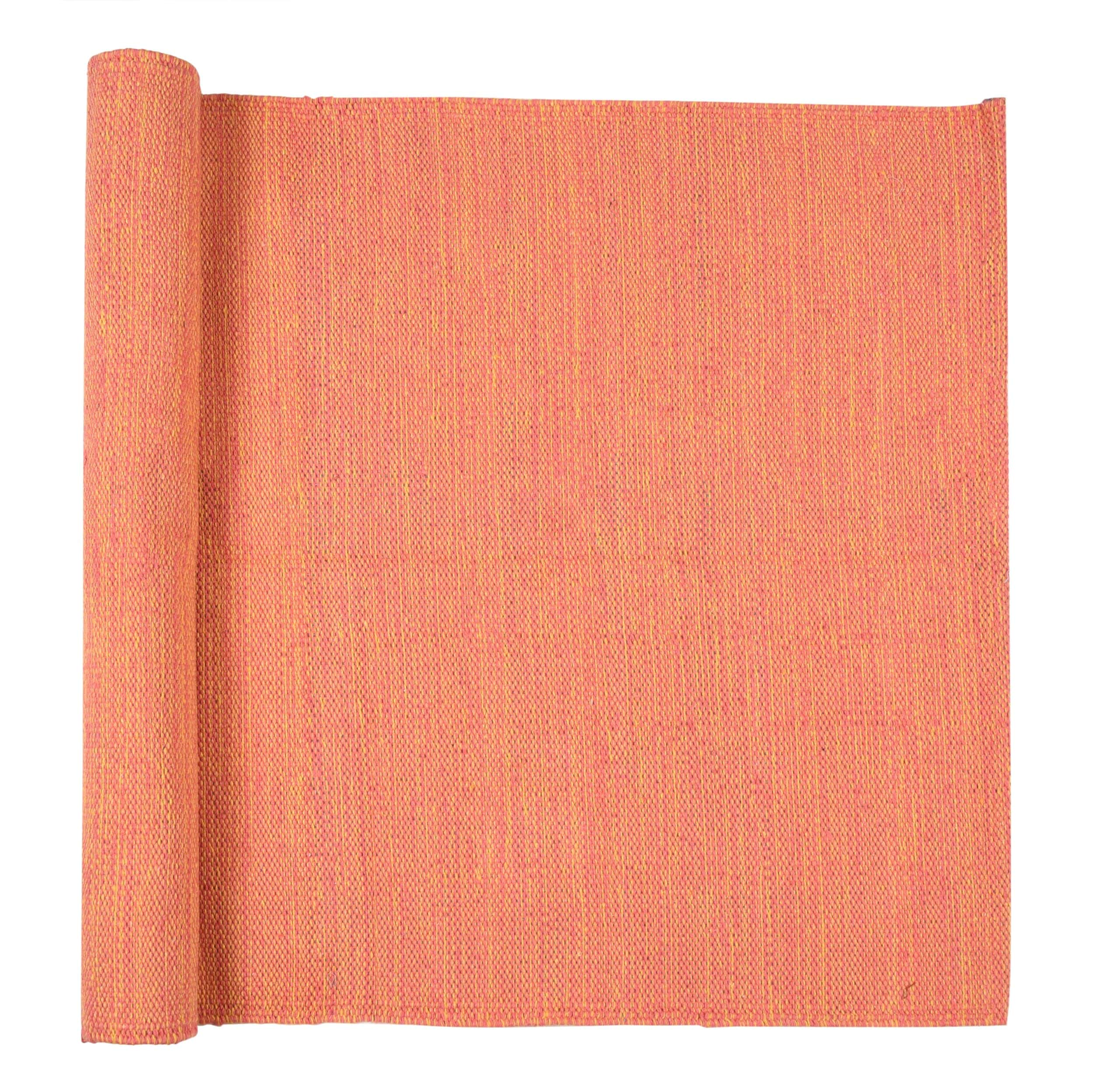 Tapete de Yoga de Algodón Hecho a Mano -Naranja - Imagen 5