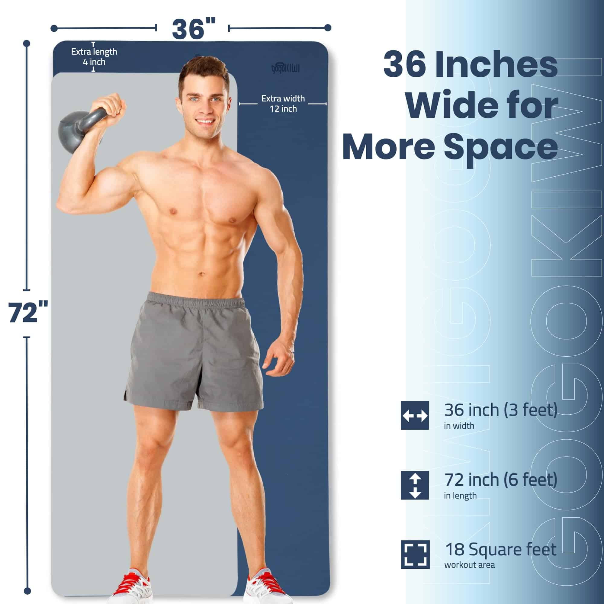 Tapete de Yoga Extra Ancho Gogokiwi para -Azul Medianoche - Imagen 4