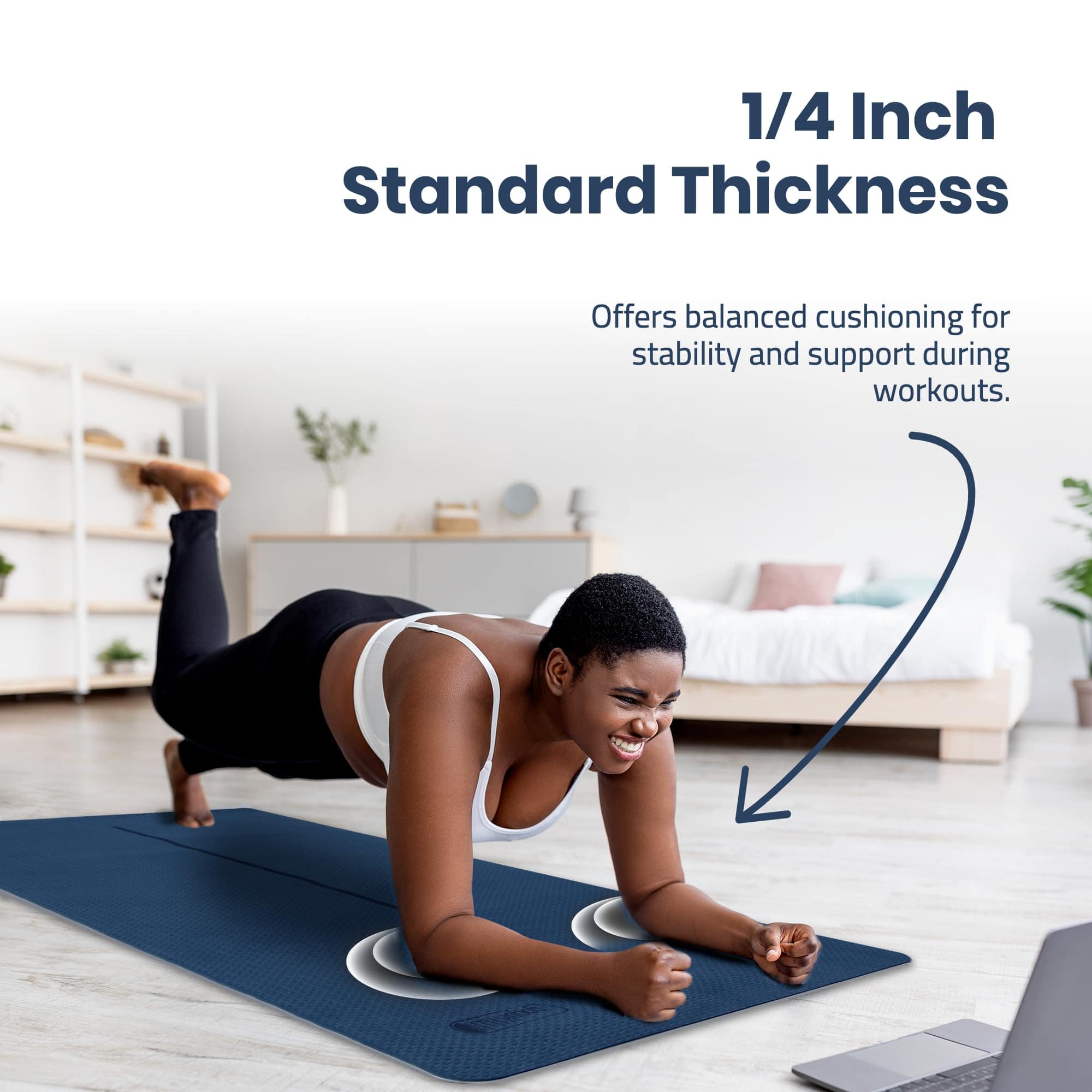 Tapete de Yoga Extra Ancho Gogokiwi para -Azul Medianoche - Imagen 7