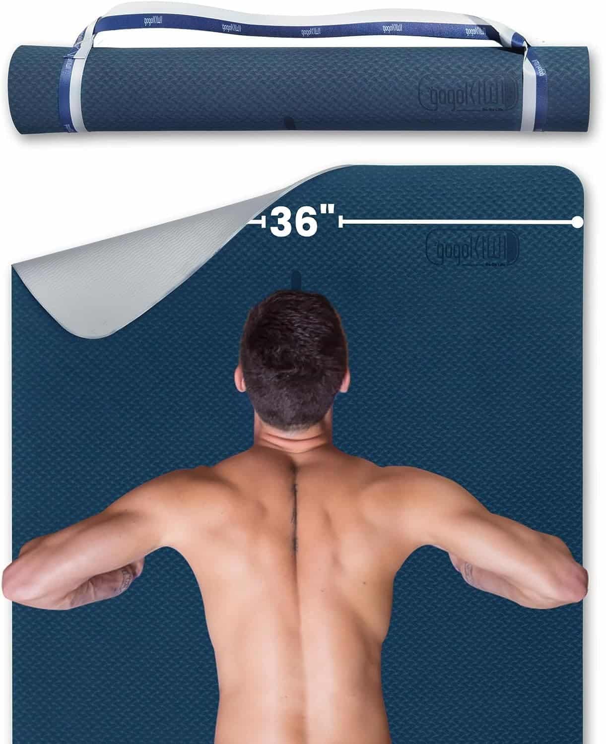 Tapete de Yoga Extra Ancho Gogokiwi para -Azul Medianoche