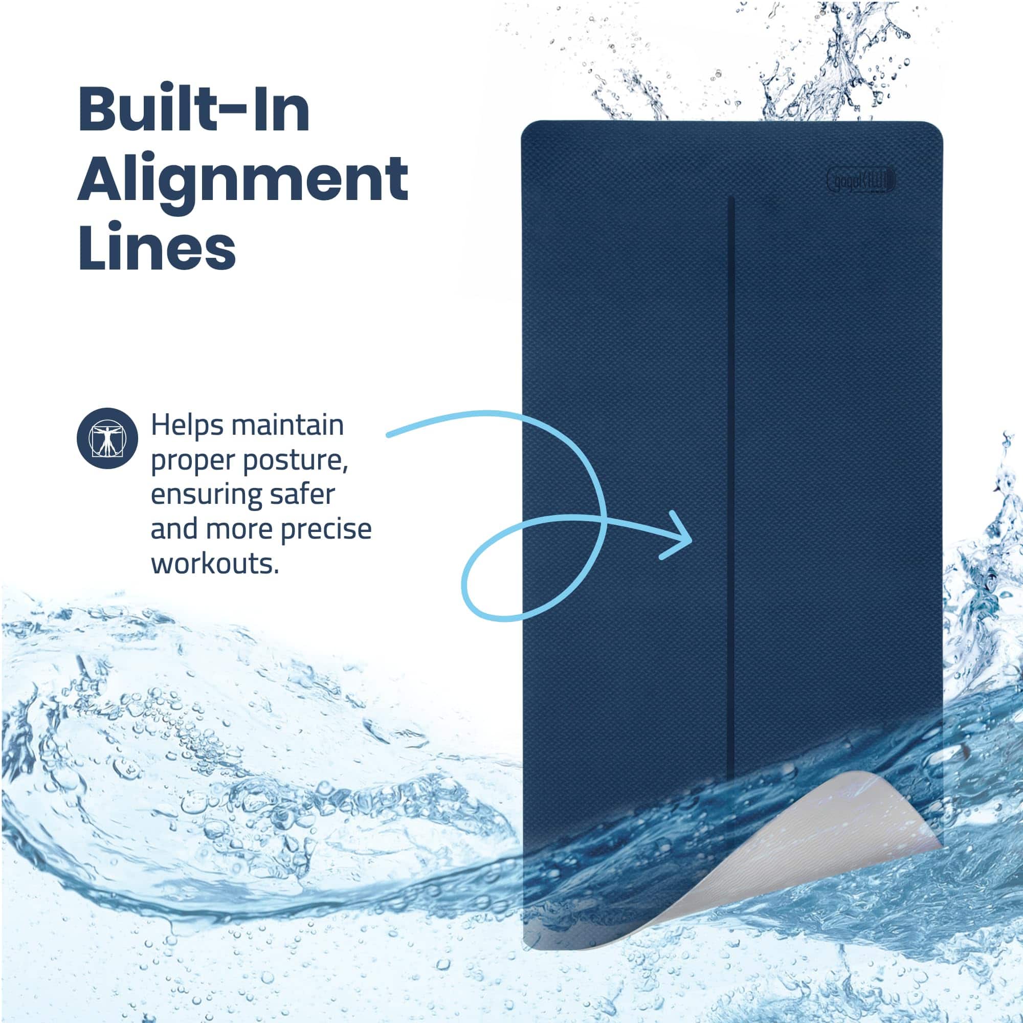 Tapete de Yoga Extra Ancho Gogokiwi para -Azul Medianoche - Imagen 5