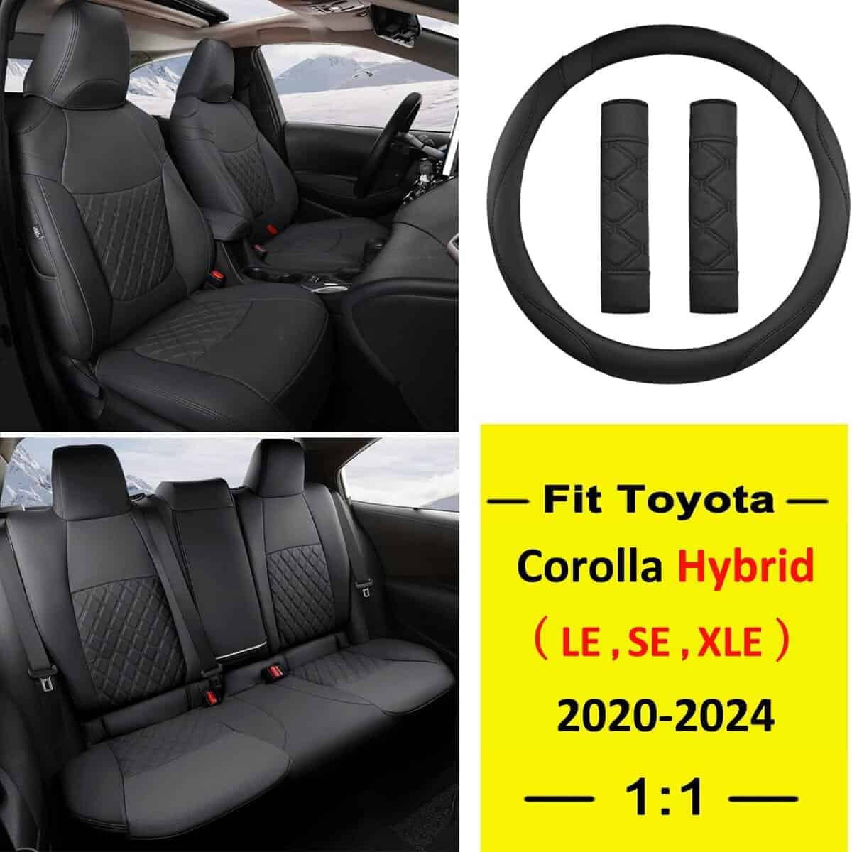 Fundas de Asiento de Coche Personalizadas -Negro - Imagen 3