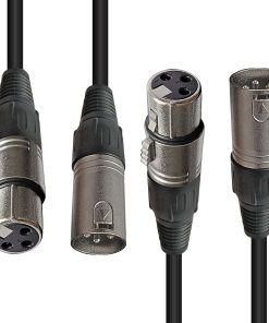Paquete de 2 Cables XLR Macho a Hembra de 50 pies de
