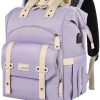 Bolso de pañales Jiefeike, morado, mochila de viaje para