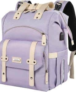 Bolso de pañales Jiefeike, morado, mochila de viaje para