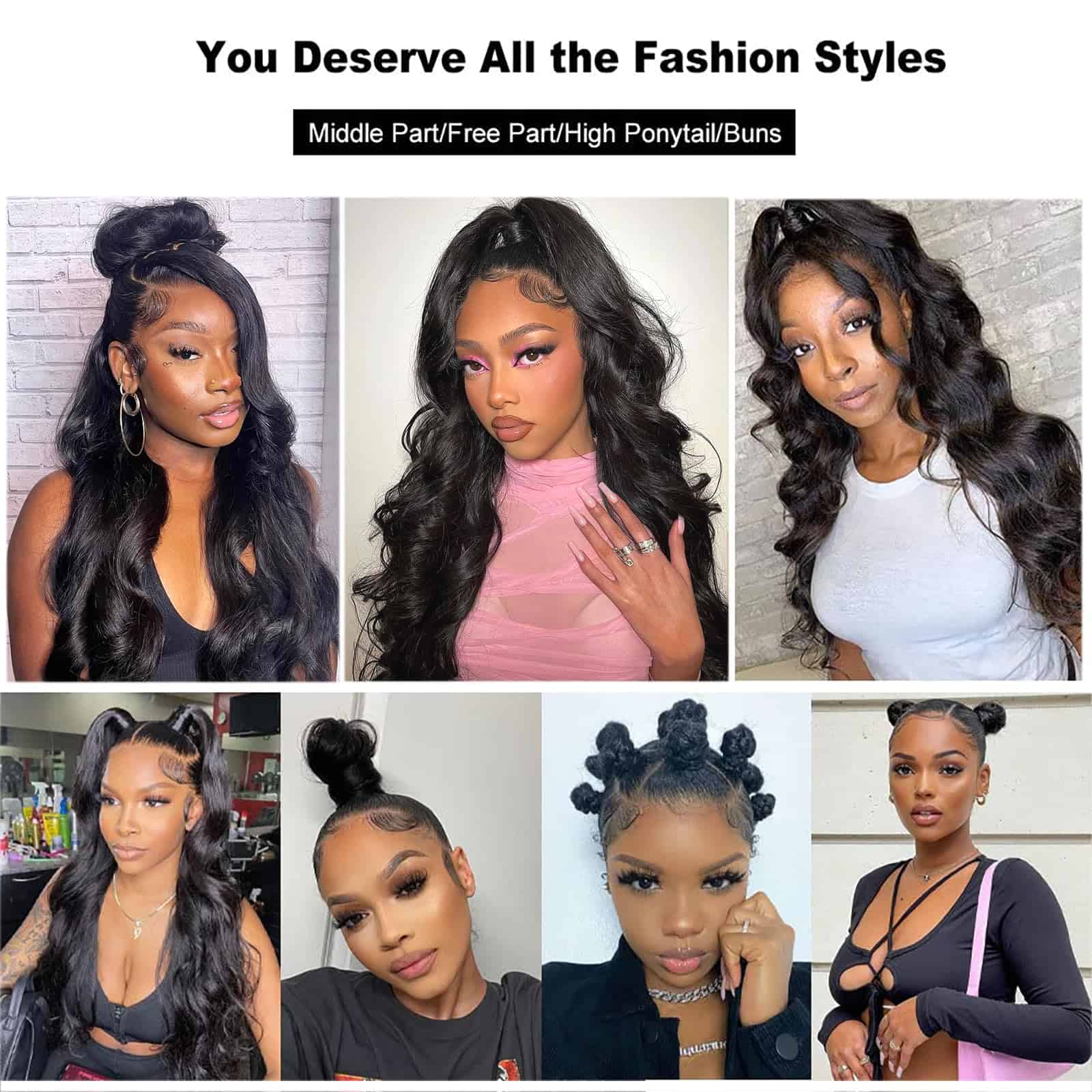 GYAJEP 360 Lace Frontal 360 HD Transparent Full Lace 12A - Imagen 8