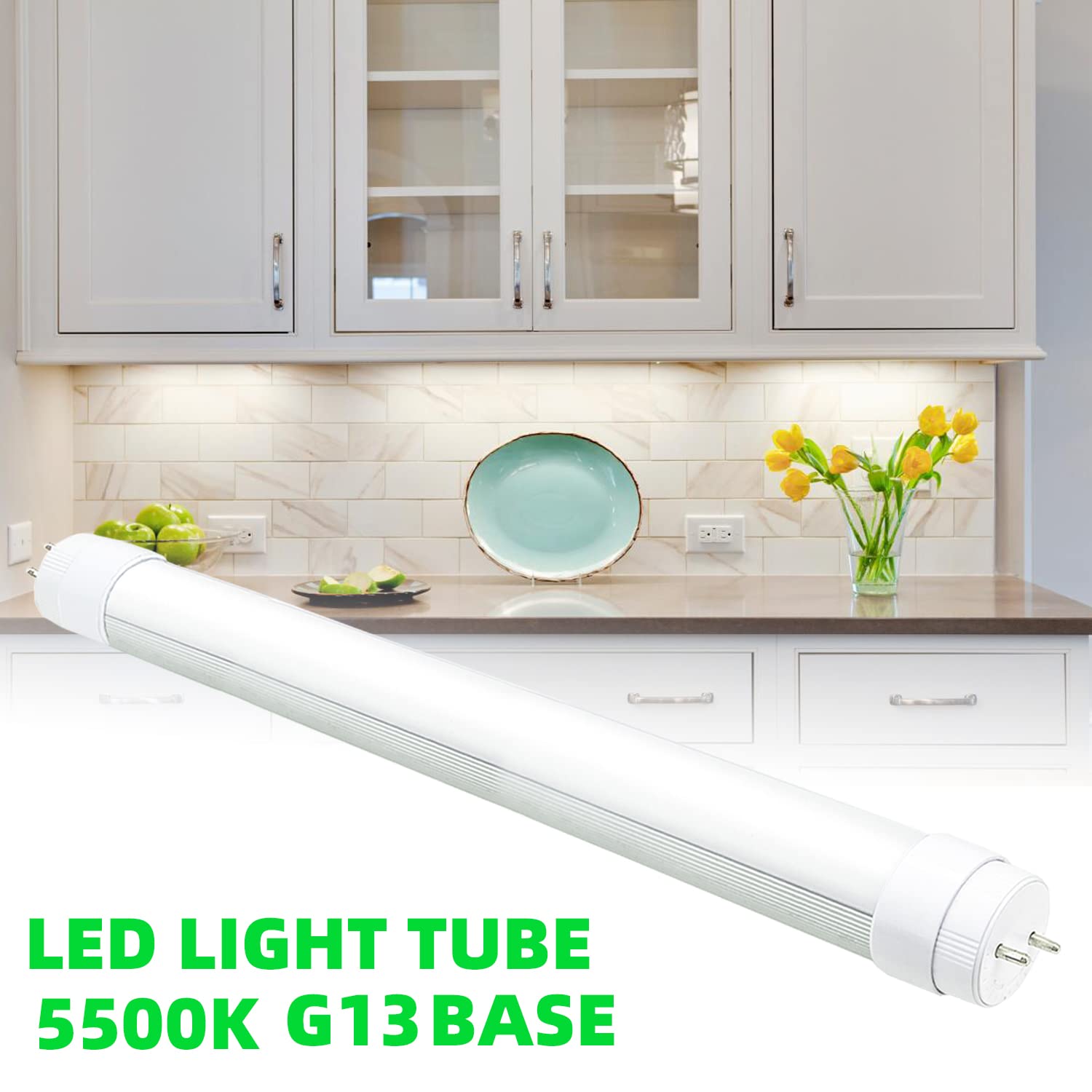 2PCS Tubo de luz LED F15T8 WYZM, 120V, 7W, 18" de longitud, - Imagen 5