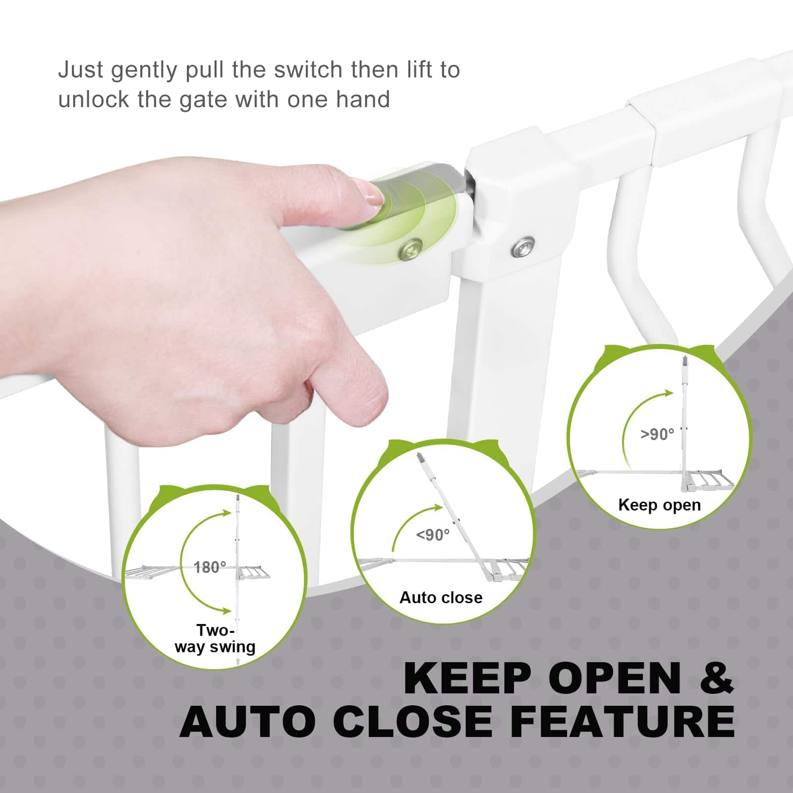 Puertas para bebés con puerta para gatos - Auto Close - Imagen 9