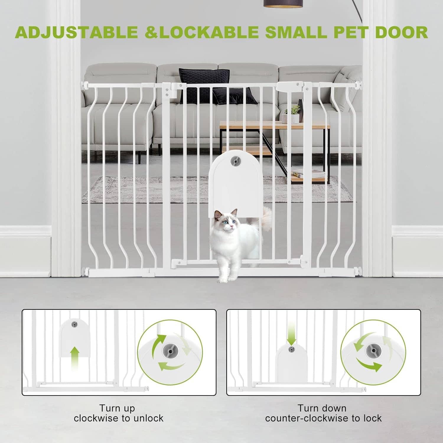 Puertas para bebés con puerta para gatos - Auto Close - Imagen 3