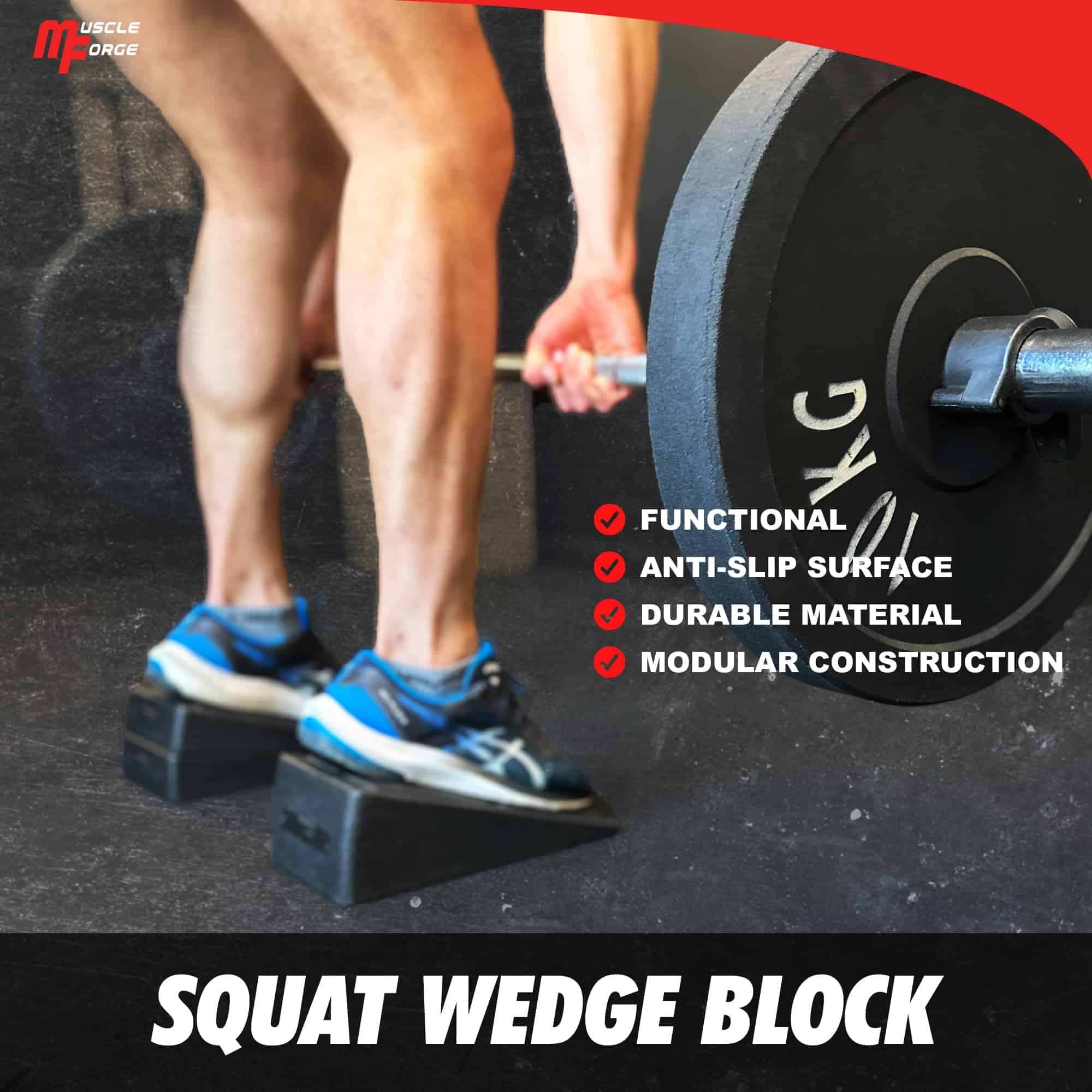 MuscleForge Squat Wedge Block - Prensa de pantorrilla para - Imagen 7