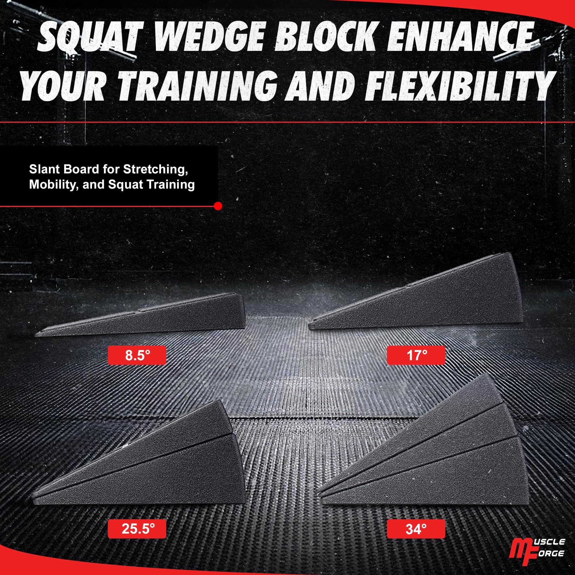 MuscleForge Squat Wedge Block - Prensa de pantorrilla para - Imagen 3