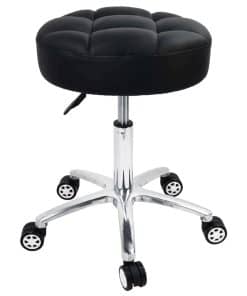 Taburete giratorio WKWKER con cojín de cuero PU más grueso,