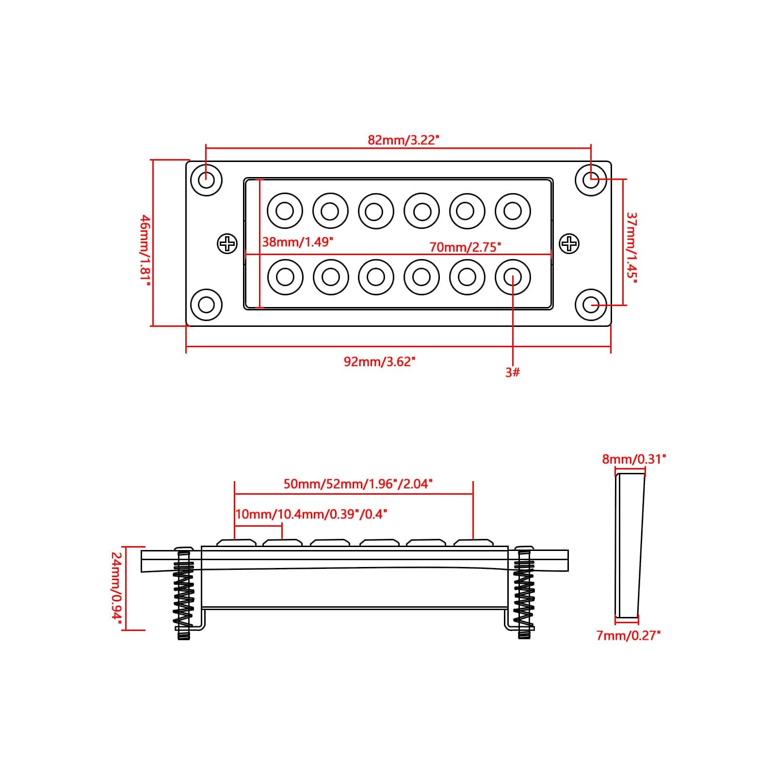 2pcs Pastillas de Doble Bobina para Guitarra Neck Bridge - Imagen 4
