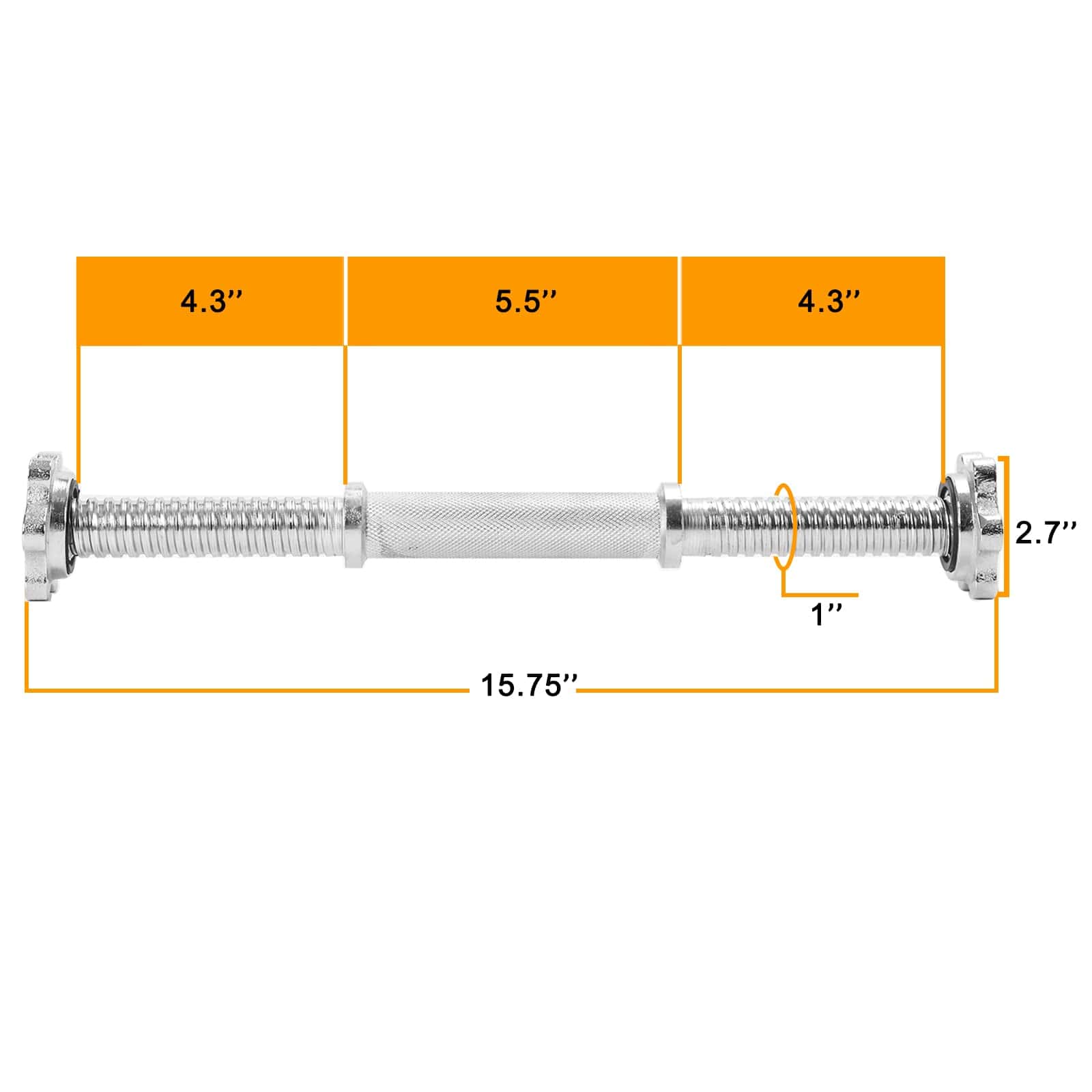 Agarres de Mancuerna Roscados Cromados de 1 Pulgada Par, - Imagen 4