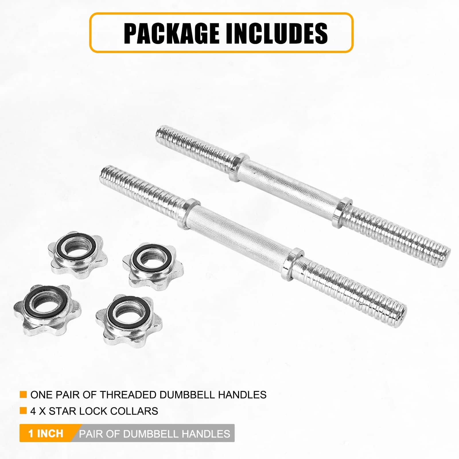 Agarres de Mancuerna Roscados Cromados de 1 Pulgada Par, - Imagen 7