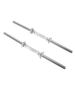 Mangos de mancuernas roscados cromados de 1 pulgada, par de