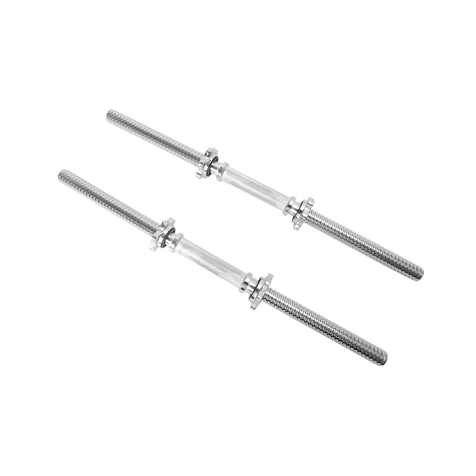 Mangos de mancuernas roscados cromados de 1 pulgada, par de