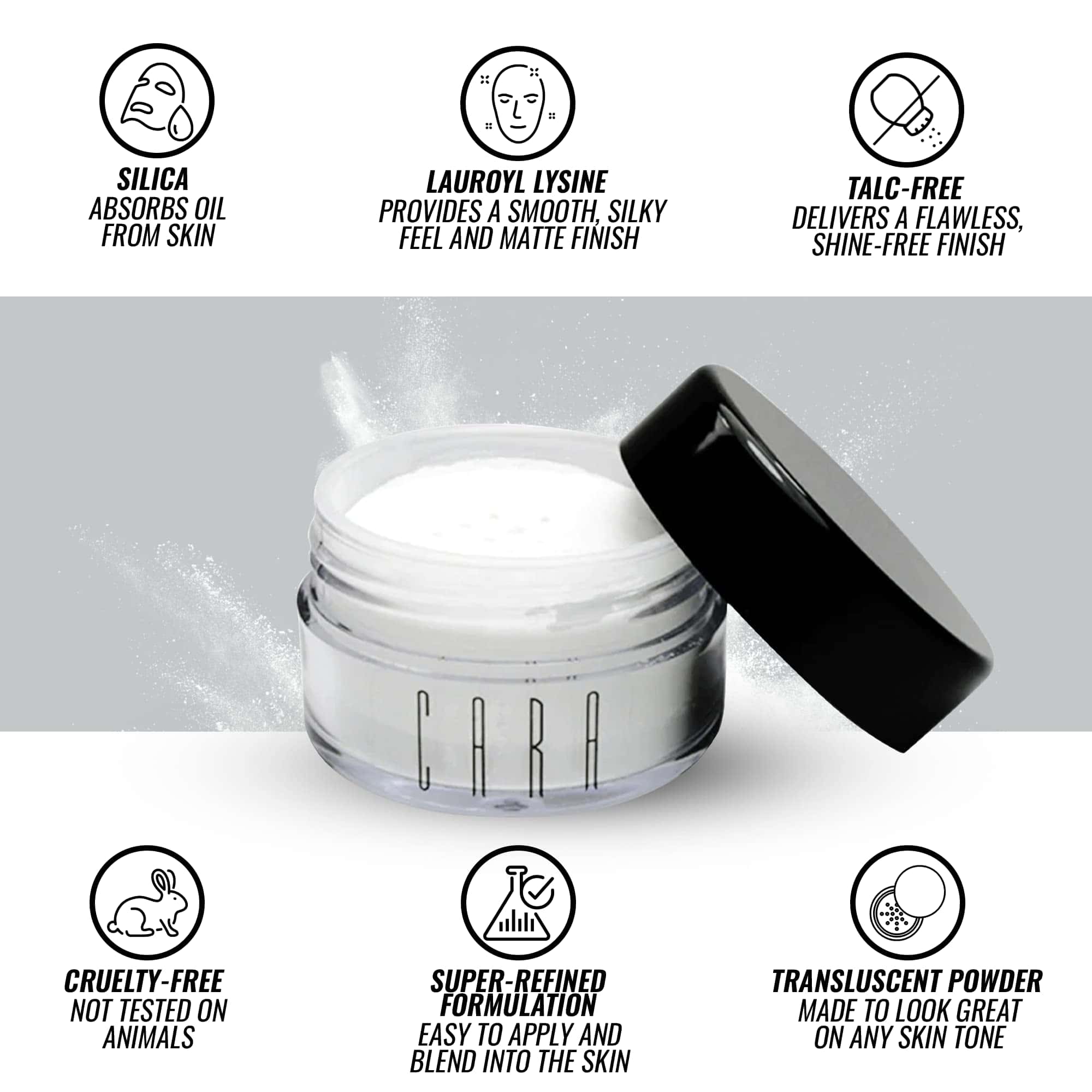 CARA Cosmetics High Definition Loose Powder - Polvo Suelto - Imagen 8