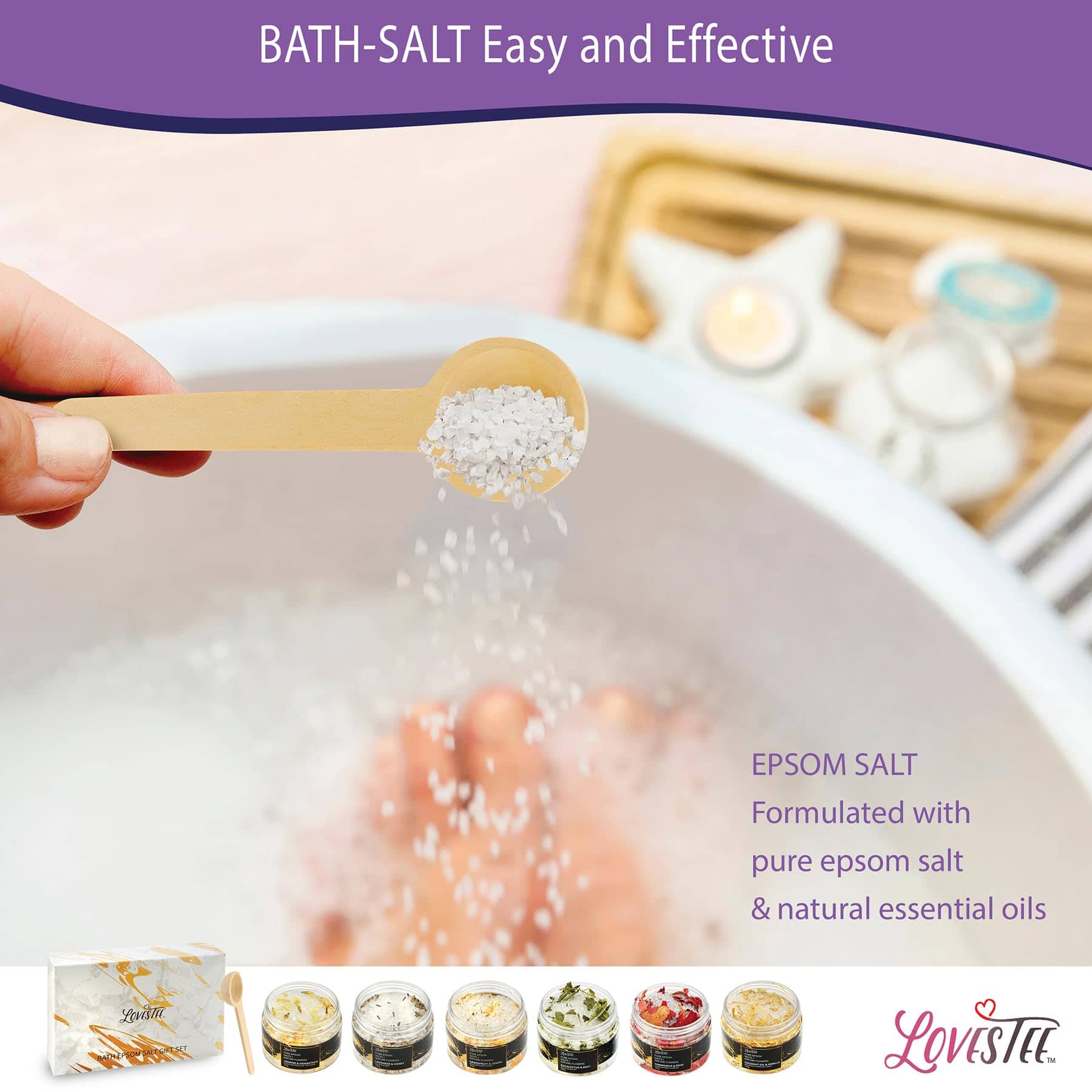 Set de Regalo de Sales de Baño de Sulfato de Magnesio de 6 - Imagen 6