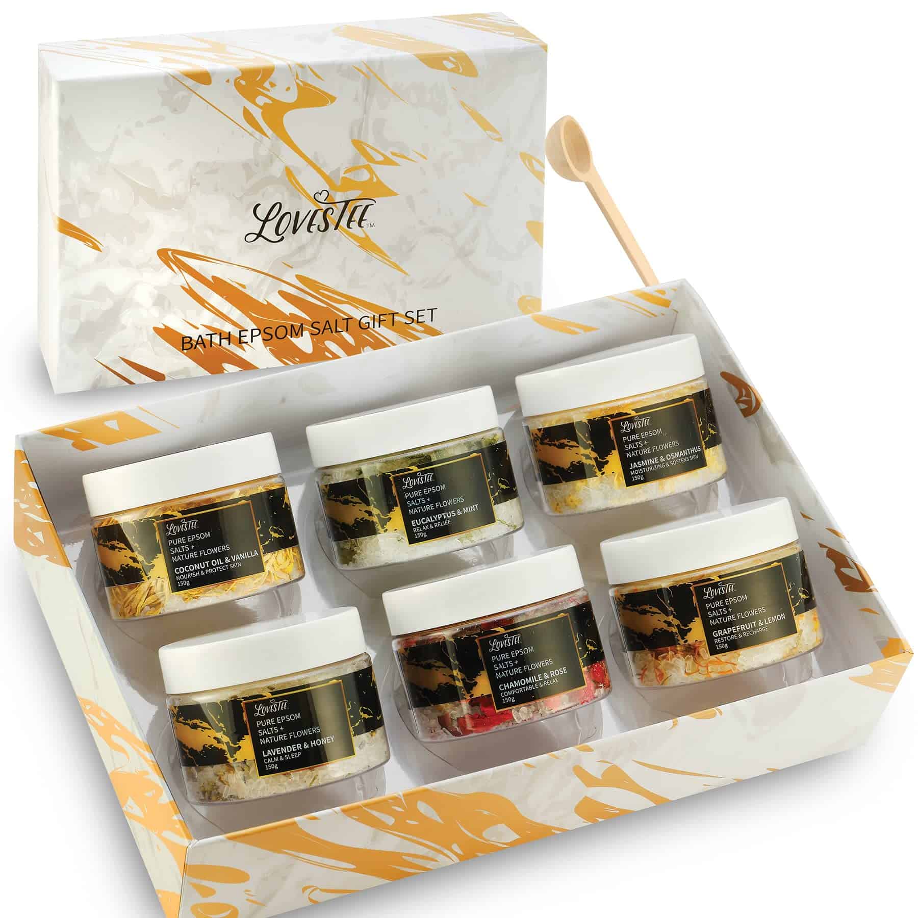 Set de Regalo de Sales de Baño de Sulfato de Magnesio de 6