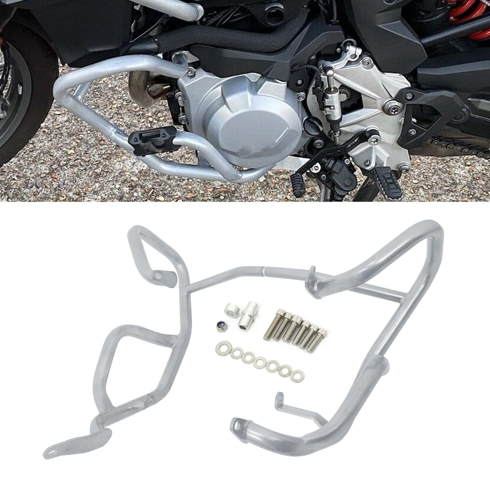 Worldmotop Highway Crash Bars Engine Guard -Negro - Imagen 4