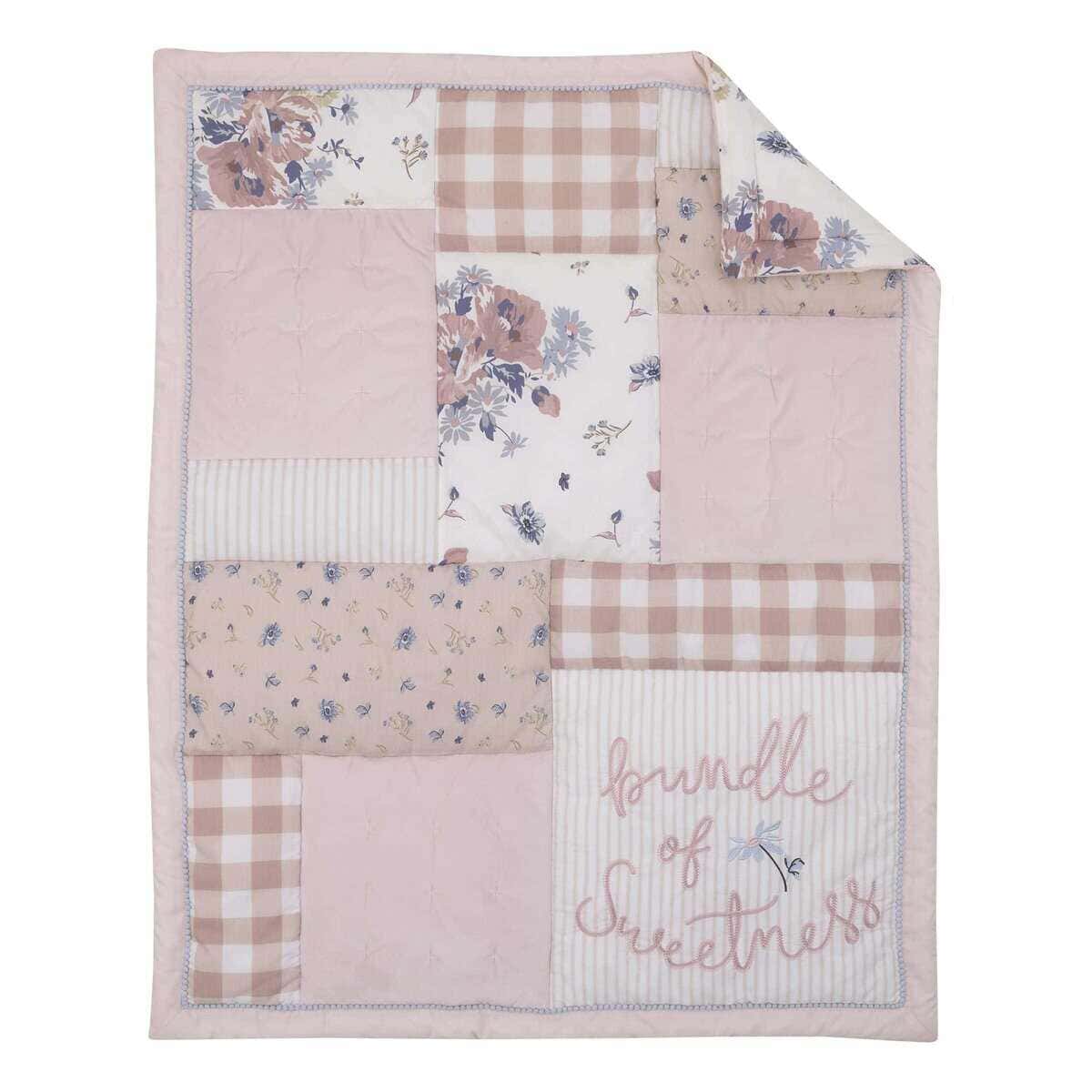 Juego de Ropa de Cama de Cuna NoJo Farmhouse Chic Rosa - Imagen 3