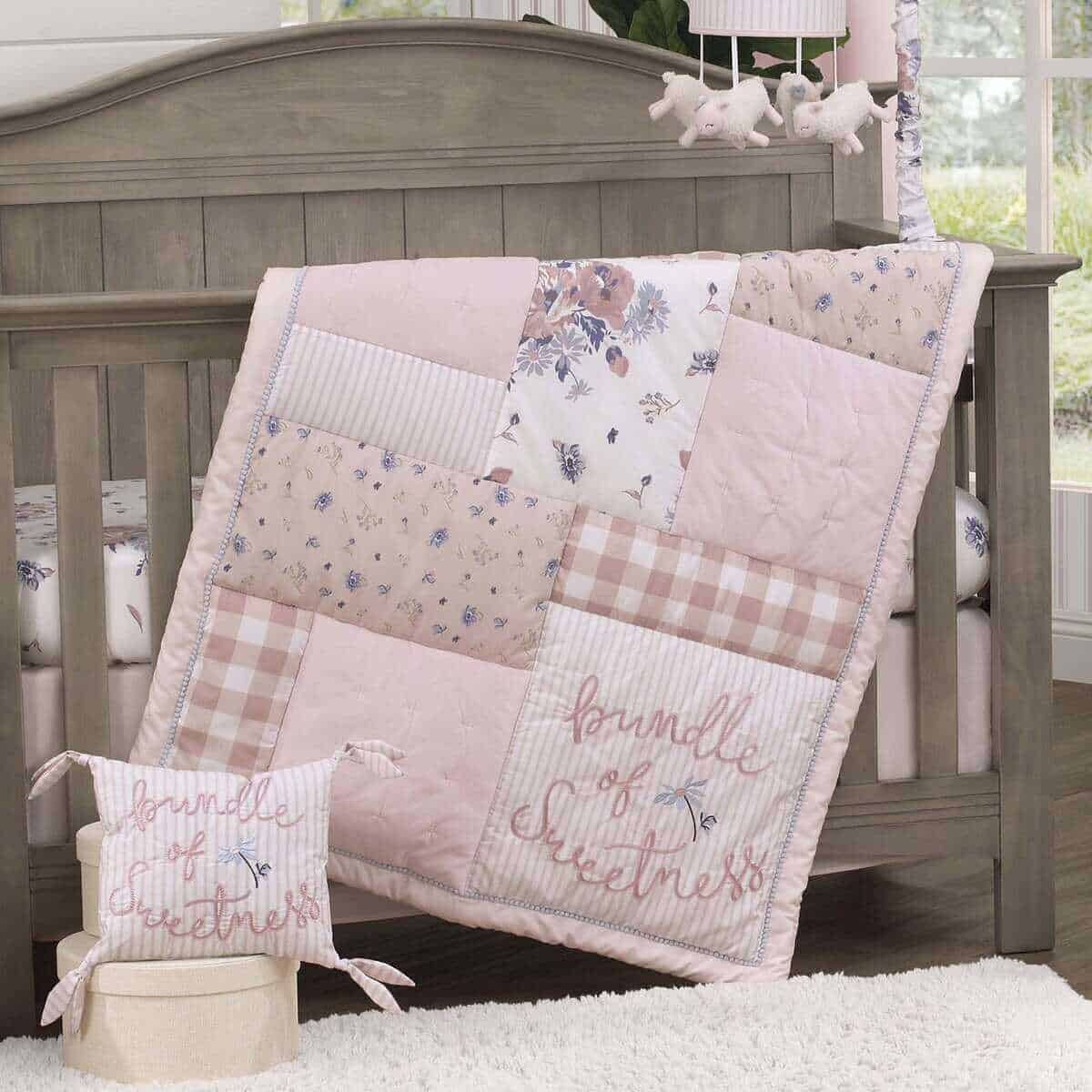 Juego de Ropa de Cama de Cuna NoJo Farmhouse Chic Rosa - Imagen 10