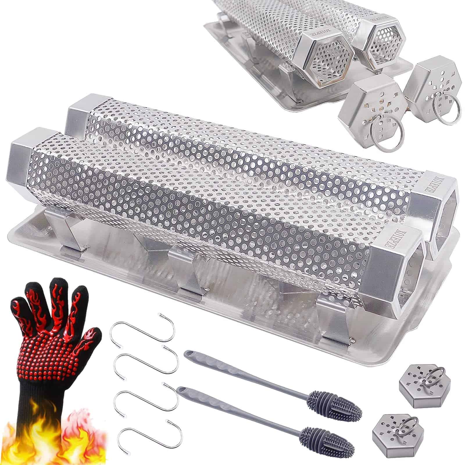 Tubo ahumador de pellets XOIEPZE 2-Pack 12" - Tubo de humo