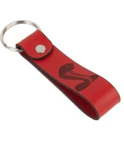 Llavero de Cuero Genuino Rojo Shelby - Anillo Dividido de