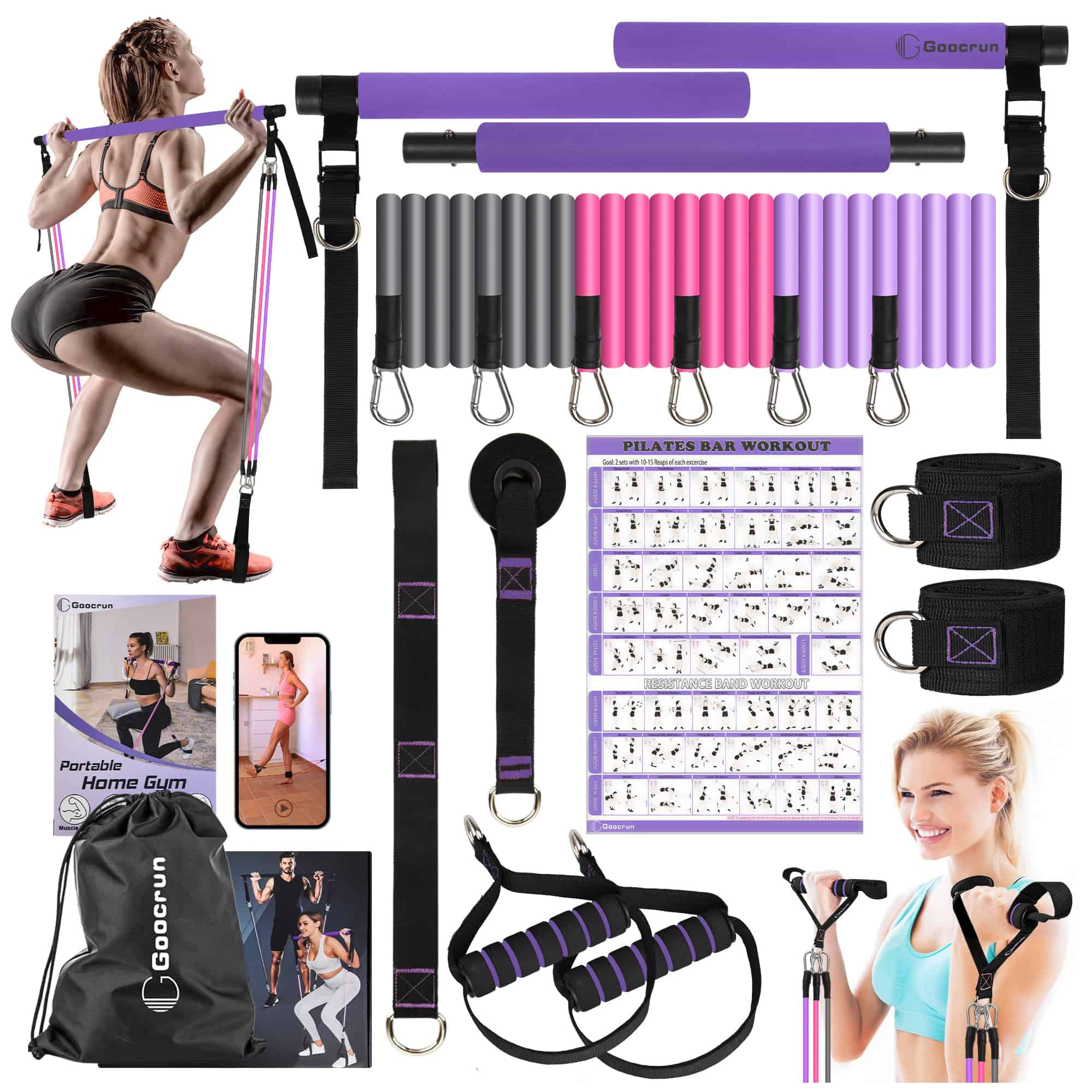 Kit de Barra de Pilates Multifuncional para Gimnasio en